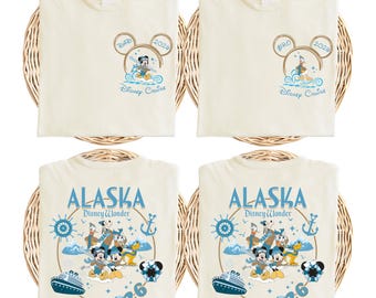 Disney Family Cruise Alaska Shirt, Custom Mickey & Friends Alaska T-shirt, Alaska Cruise Line 2026 Sweat, Disney Wonder Vacation Gift