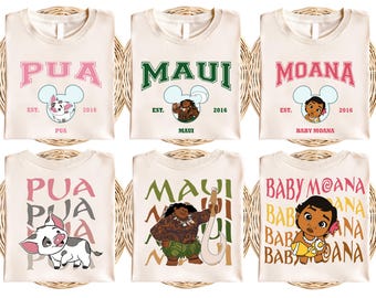 Disney Princess Moana Characters Shirt, Disneyland Besties Shirt, Hei Hei Shirt, Moana Pua Shirt, Moana Maui Shirt, Disney Trip Matching Tee