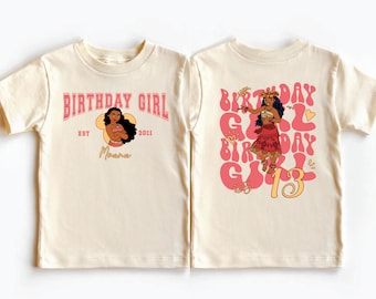 Custom Moana Birthday Girl Shirt, Disney Princess Toddler Shirt, Disneyland Moana Kids Birthday Shirt, Disney Family 2025 Birthday Trip Tee