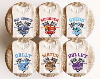 Bijpassend shirt Disney Cars, T-shirt Lightning McQueen, shirt Tow Mater, shirt peuter Cars, shirt Ka-Chow, shirt familievakantie Disneyland