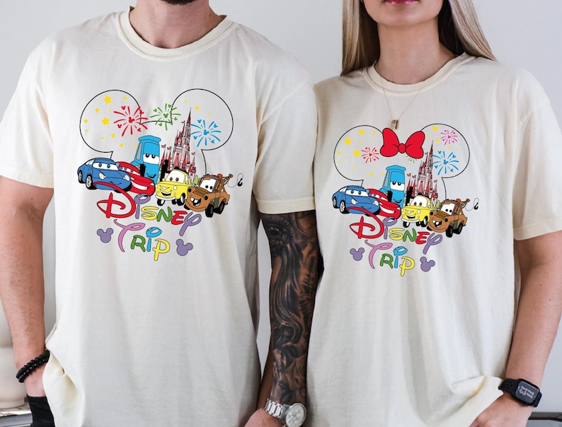 Disney Cars Trip Shirt, Mickey Head Lightening McQueen T-shirt, Family Matching Sweatshirt, Cars Pixar Crewneck, Family Holiday Hoodie