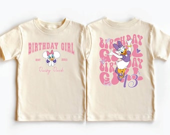 Daisy Duck Birthday Girl Shirt, Custom Birthday Toddler Shirt, land Daughters Birthday Shirt, 2025 Girls Birthday Trip Shirt