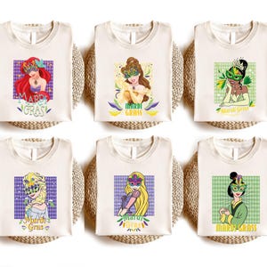 Disney Princess Mardi Gras Shirt, Carnival Group Matching Shirt, Disneyland Mardi Gras Season Girls Tee, WDW Fashion Girls Mask Party Shirt