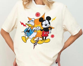 Chemise Disney Mickey et Donald, T-shirt meilleur ami assorti, T-shirt vacances magiques, Sweat-shirt aventure en famille, Pull ras du cou pour parc à thème