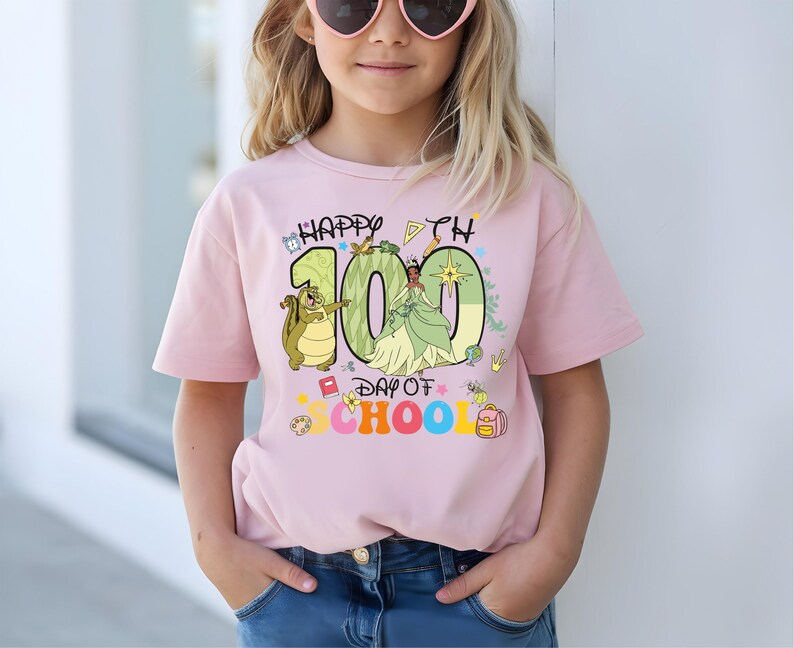 Princess 100 Days Of School Shirt, Matching Classroom T-shirt, Elementary School Sweatshirt, Cinderella Belle Moana School Crewneck