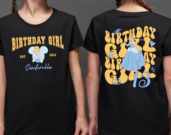 Custom Princess Birthday Girl Shirt,  Cinderella Toddler Shirt, land Kids Birthday Party Shirt, 2025 Girls Birthday Trip Tee