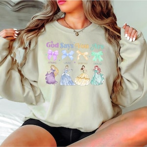 God Says You Are Strong Shirt, Disney Princess Christian T-Shirt, Princess Faith Sweater, Bible Verse Girls Shirts, Religious Mom Ariel Tee