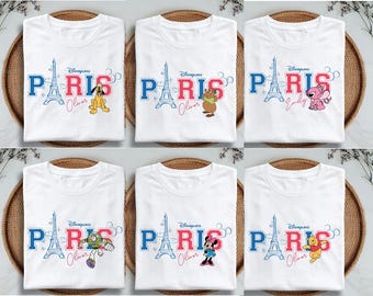 Disney Disneyland Paris Shirt, Personalized Paris Trip T-shirt, Eiffel Tower Paris Family Matching Trip Tee, Disneyland Family Vacation Gift