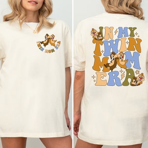 Twin Chip and Dale Mom Shirt, In My Twin Mom Era Shirt, Double Trouble Twin Mom Shirt, Twin Mama Tee, New Mom Shirt, Twin Baby Announcement