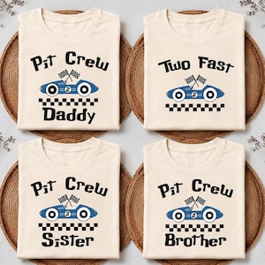 Two Fast Pit Crew Birthday Shirt, Car Race Birthday T-shirt, Two Fast 2nd Birthday Tee, Birthday Boy Sweatshirt, Family First Birthday Party Gift
