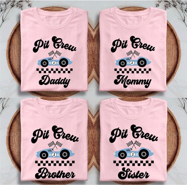 Fast One Pit Crew Birthday Shirt, Car Race Birthday T-shirt, Birthday Boy Tee, Family First Birthday Party Sweatshirt, Fast One 1st Birthday Crewneck