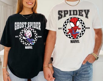Camiseta de Spidey y sus amigos, camiseta a juego de superhéroes, suéter de Ghost Spider, sudadera con capucha de Spider-Gwen, camiseta infantil de Spiderman.