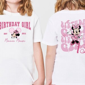 Custom Minnie Mouse Birthday Girl Shirt, Disney Birthday Toddler T-shirt, Disneyland Daughter Birthday Tee, Disney Girls Birthday Trip Sweatshirt