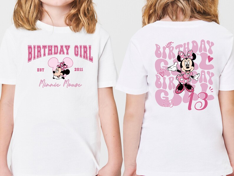 Custom Minnie Mouse Birthday Girl Shirt, Disney Birthday Toddler T-shirt, Disneyland Daughter Birthday Tee, Disney Girls Birthday Trip Sweatshirt