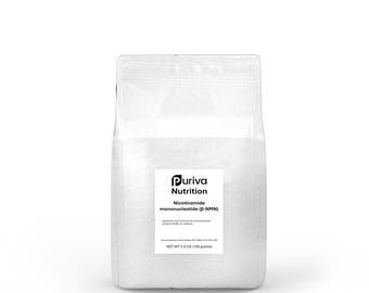 Pure NMN powder (Nicotinamide mononucleotide | β-NMN) NAD+ precursor, 100 grams, scoop included, Puriva Nutrition