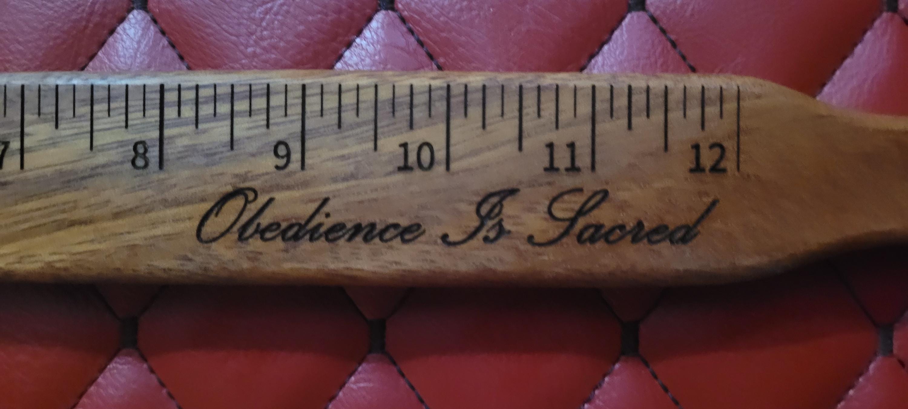 Dom's D Shape Ruler Obedience is Sacred Cumaru Wood Paddle Ruler: Custom Dom Femdom ...