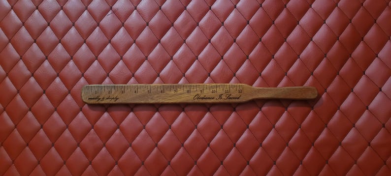 Dom's D Shape Ruler Obedience is Sacred Cumaru Wood Paddle Ruler: Custom Dom Femdom ...