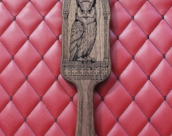 Owl Spanking Paddle – Sapele Handmade Impact Toy