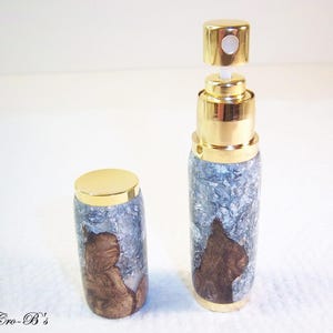 Handmade Refillable Perfume Atomizer | Silver Flaked Grapevine, Gold Trim Travel Ready Fragrance Sprayer bild 6