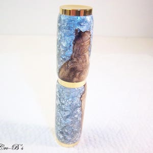 Handmade Refillable Perfume Atomizer | Silver Flaked Grapevine, Gold Trim Travel Ready Fragrance Sprayer bild 5