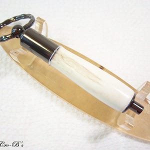 Deer Antler Cigar Punch Keychain with Gun Metal Accents – Handcrafted Bullet Punch Cutter