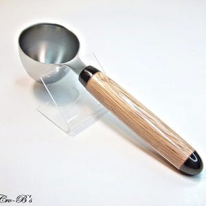 Handmade Coffee Scoop Two Tablespoon Stainless Steel in Cedar Wood Gift for Coffee Lover