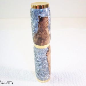 Handmade Refillable Perfume Atomizer | Silver Flaked Grapevine, Gold Trim Travel Ready Fragrance Sprayer bild 2