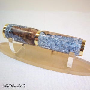 Handmade Refillable Perfume Atomizer | Silver Flaked Grapevine, Gold Trim Travel Ready Fragrance Sprayer bild 1