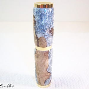 Handmade Refillable Perfume Atomizer | Silver Flaked Grapevine, Gold Trim Travel Ready Fragrance Sprayer bild 3