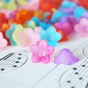 30 Pc 6x12mm Frosted Short Bell Flower Beads