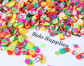 Fruity Mix Polymer Clay Slice 10 gram 675pc, Nail Art, Decoden Kawaii Craft Projects, Thin Colorful Confetti Like Pieces Add to Slime, Putty