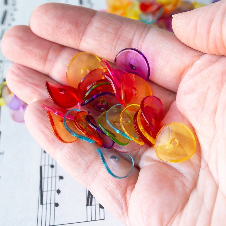 15x5mm Wavy Disc Beads in Transparent Acrylic Colorful Mix of Etsy