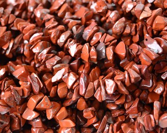 Red Jasper Chip Beads 34 Inch Strand, Natural Earthy Brick Red Colo, Undyed Gemstone Bead Lot, Small Polished Nugget and Chip Shape