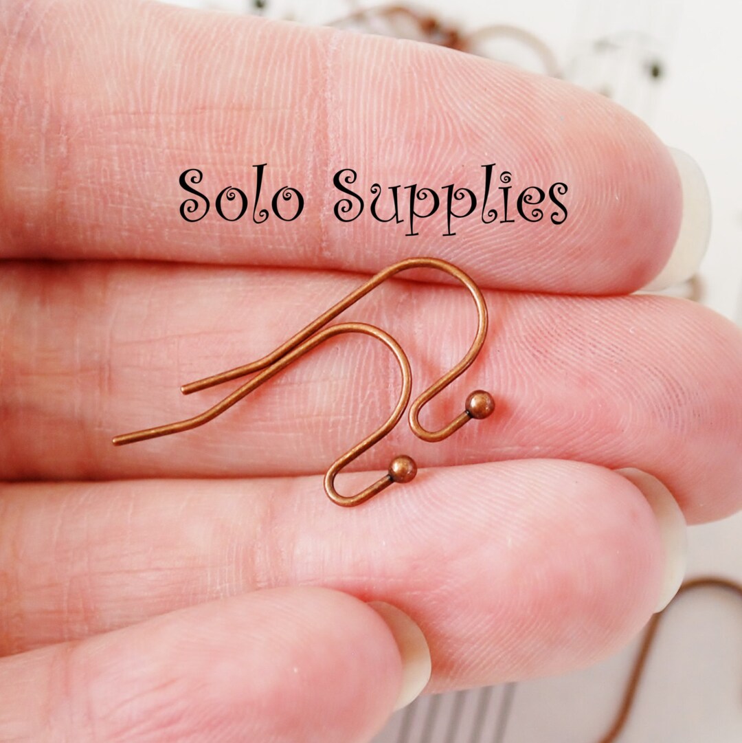 copper nail fish hook Antiqued Copper Ball Fish Hook Ear Wires Fishhooks With Open Loop Ball End  Red Copper