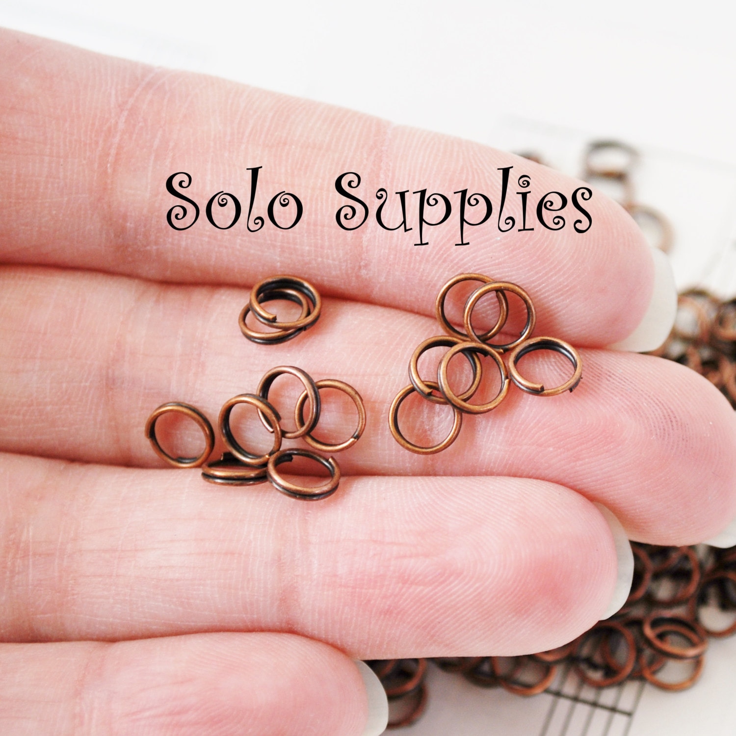 50 6mm Antiqued Copper Split Rings Etsy