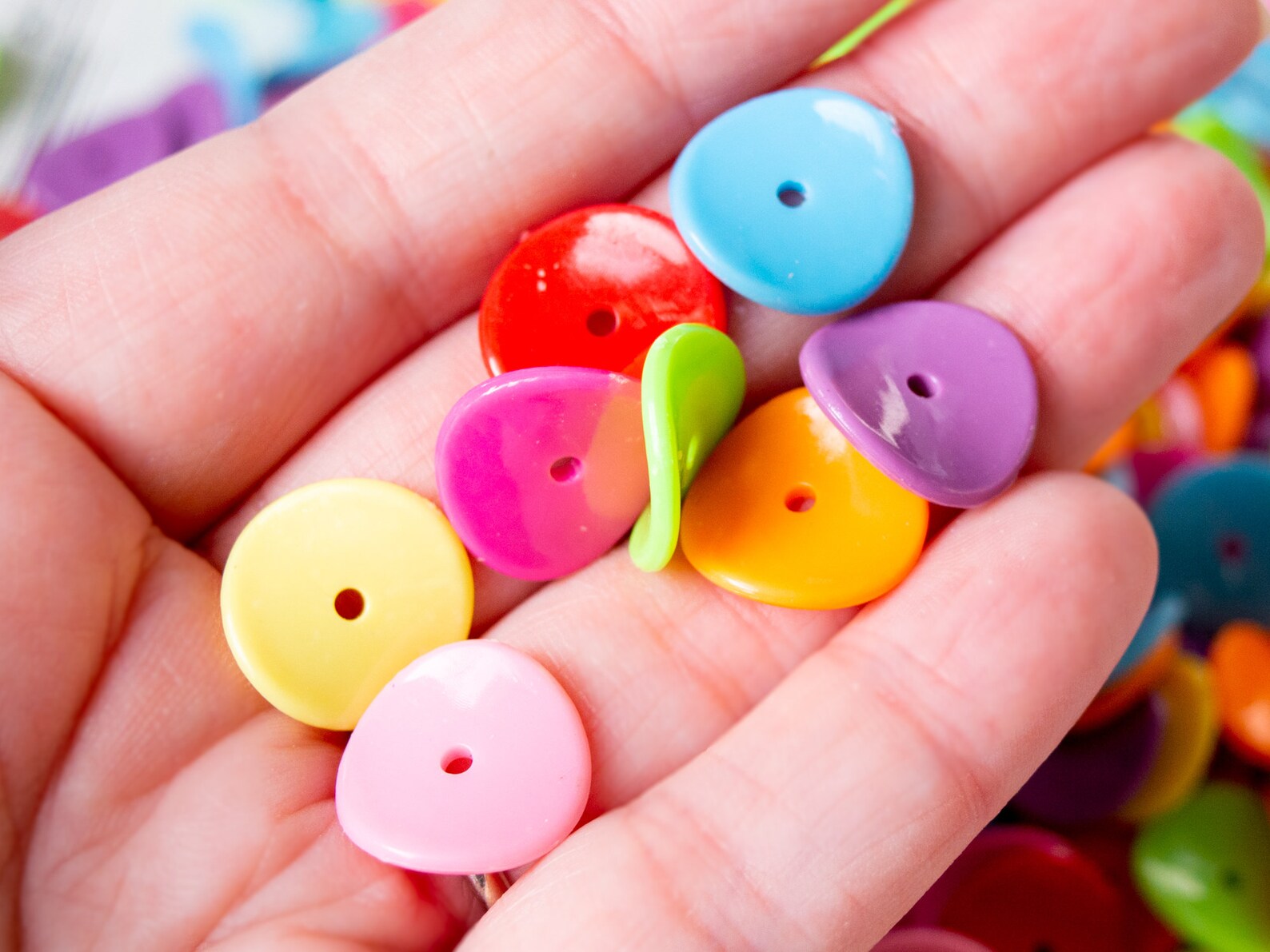 15x5mm Wavy Disc Beads in Colorful Acrylic Fun Mix of Nesting Etsy
