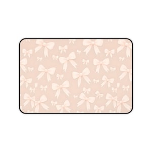 Desk Mat, Pink Bow Design, Cute Desk Accessory, Office Desk Decor, Mouse Pad, Work From Home Gift