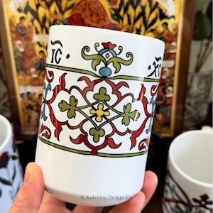 Orthodox Art Mug - ICXC Design - Jesus Christ Slavic Manuscript