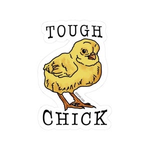 Tough Chick Stickers, Fun Chick Graphics for Laptop, Water Bottle, Planner, Great Gift for Animal Lovers, Cute and Quirky