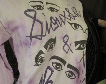 Siouxsie & the Banshees Purple vintage tshirt hippie goth tie dye long sleeve tshirt Fruit of the Loom womens S M