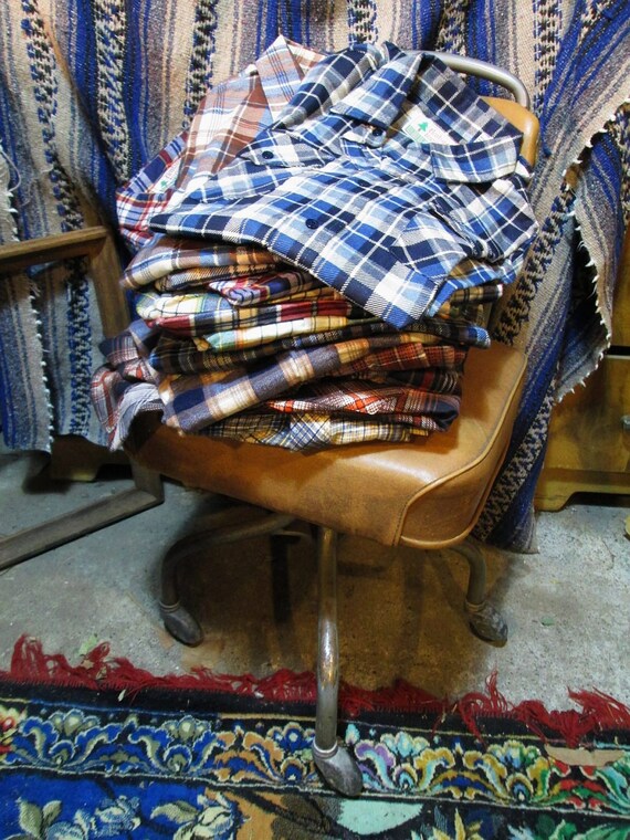 Buffalo Plaid 70s Vintage Flannel Shirt 