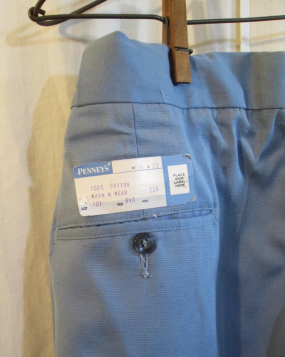 Vintage Penneys 60s Trousers NOS Blue slim cut ta… - image 7