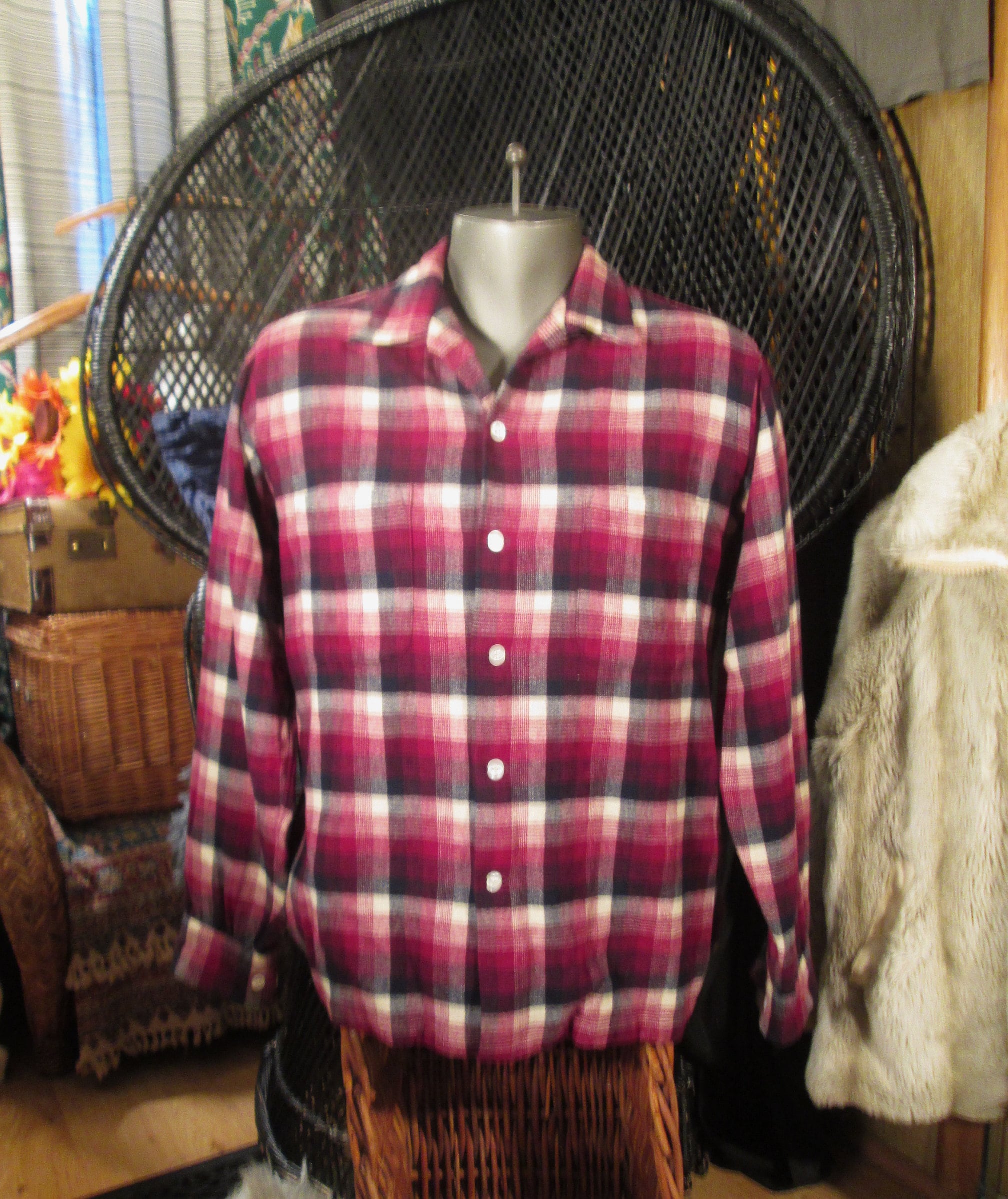 Burgundy Wool Shirt - Etsy