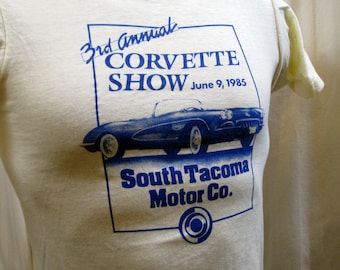 80s Corvette tshirt 1985 63 Corvette Show South Tacoma NOS Vintage Tshirt  M