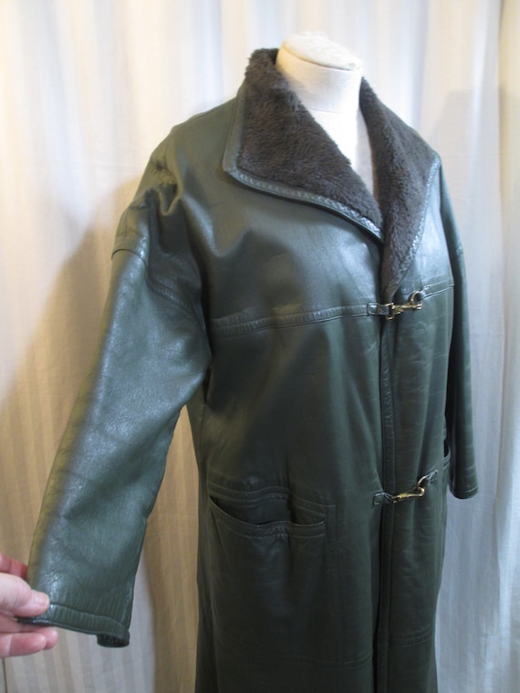 Bonnie Cashin Coat vintage Olive Green Leather coa