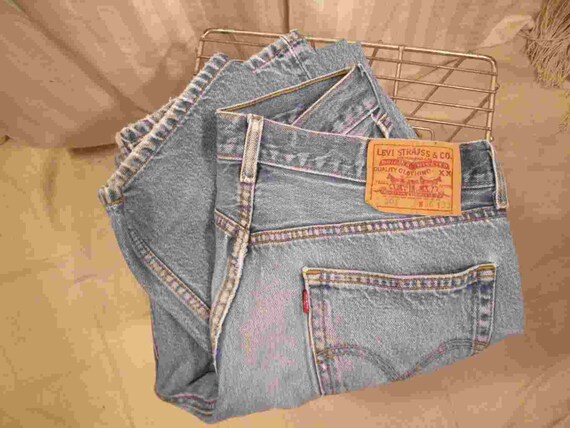 Distressed and faded 90s vintage 501 Levis button… - image 3
