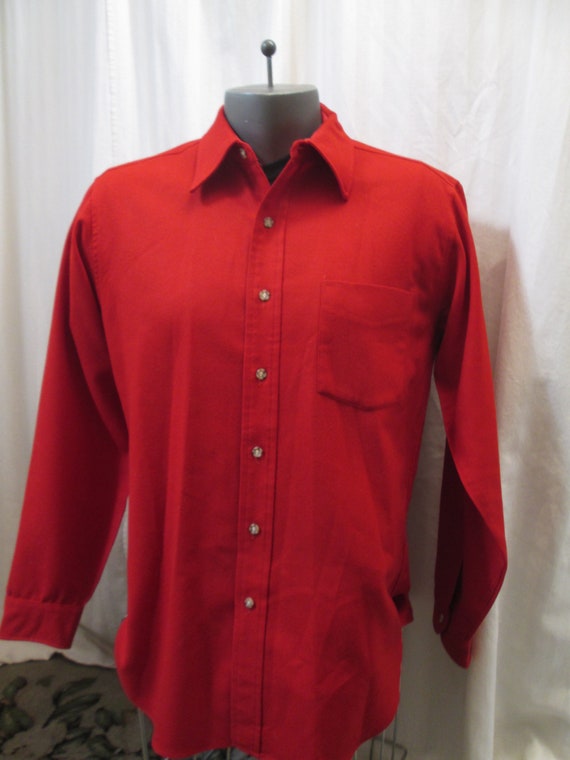 Vintage Pendleton Shirt Wool 70s One pocket Shirt… - image 2
