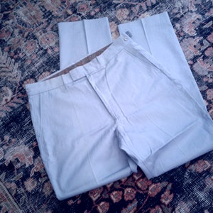 Vintage Penneys 60s Trousers NOS Blue slim cut tab waistband vintage Mod trousers Penneys 60s pants sharp looking Cotton twill pants 34 31