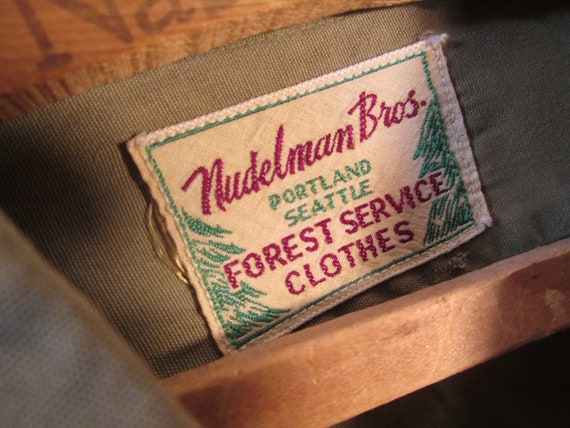 Union Made Green work shirt Nudelman Bros 60s vin… - image 7