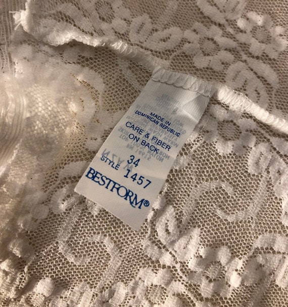 Vintage sheer stretch lace nightgown Sleeveless s… - image 8